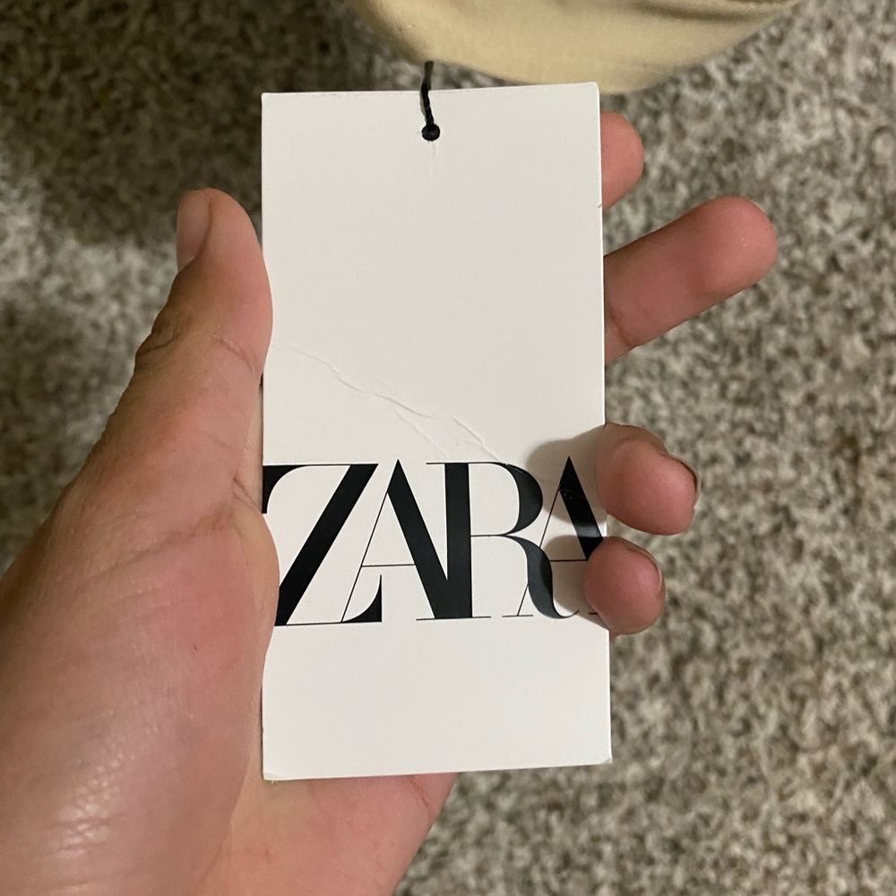 Médium Zara Straight Fit Beige Pants